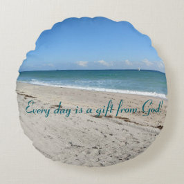 Prachtig oceaan Uitzicht, rond Sierkussen Rond Kussen