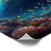 Prachtig oceaanrif en scheepswrak poster (Hoek)