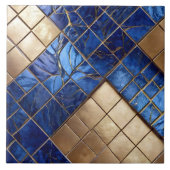 Prachtig Ocean Blue Gold Trendy Collectie Tegeltje (Voorkant)