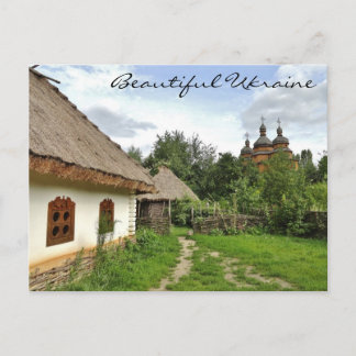 Prachtig Oekraïens Briefkaart/Oekraïens dorp Briefkaart