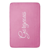 Prachtig of Uw Bericht, Wit Manuscript, Roze Badmat (Voorkant Verticaal)