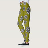 Prachtig olijfgroen Mandela patroon Leggings (Links)