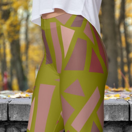 Prachtig Olive Green Mosiac Patroon Leggings