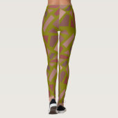Prachtig Olive Green Mosiac Patroon Leggings (Achterkant)
