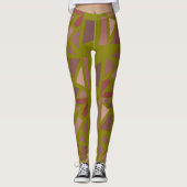 Prachtig Olive Green Mosiac Patroon Leggings (Voorkant)