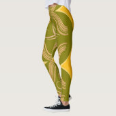 Prachtig Olive Green Swirl patroon Leggings (Links)