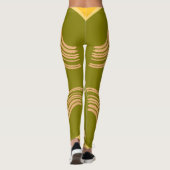 Prachtig Olive Green Swirl patroon Leggings (Achterkant)