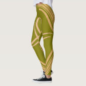 Prachtig Olive Green Swirl patroon Leggings (Links)