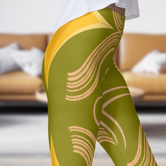 Prachtig Olive Green Swirl patroon Leggings