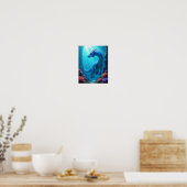 Prachtig onderwater Dragon Poster (Keuken)