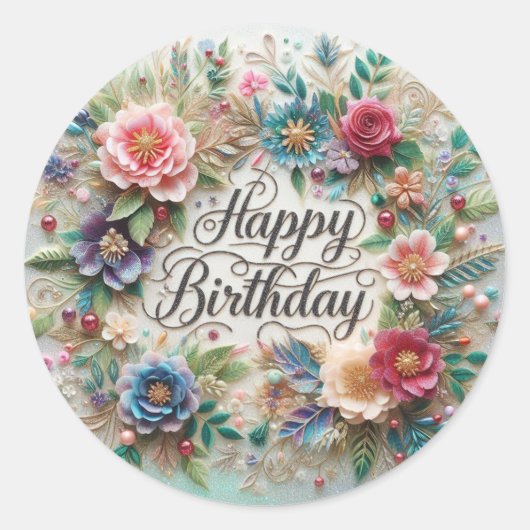 Prachtig ontwerp Bloemen Sticker (Voorkant)