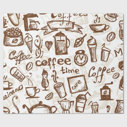 Prachtig ontwerp van Coffee Espresso Cadeaupapier (Vlak)