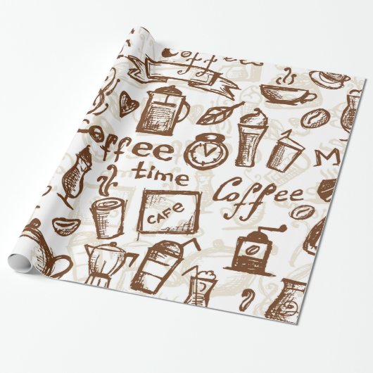 Prachtig ontwerp van Coffee Espresso Cadeaupapier (Uitgerold)