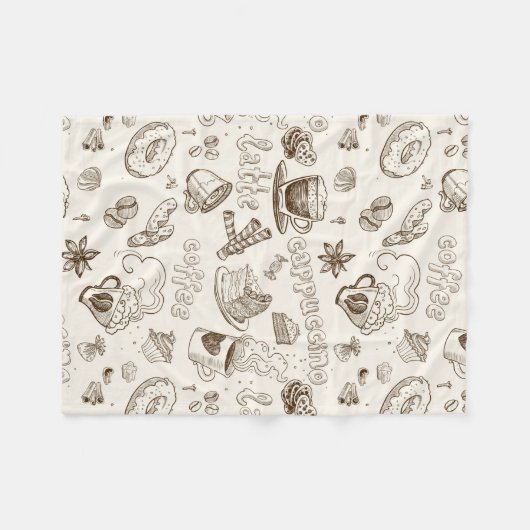Prachtig ontwerp van Coffee Espresso Fleece Deken (Voorkant (Horizontaal))