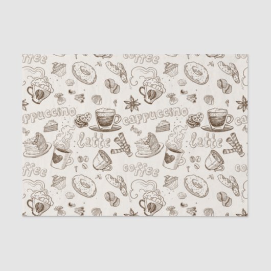 Prachtig ontwerp van Coffee Espresso Tissuepapier (Voorkant)