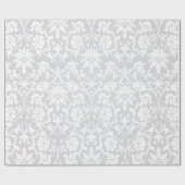 Prachtig ontwerp van Floral White Damask Wedding Cadeaupapier (Vlak)