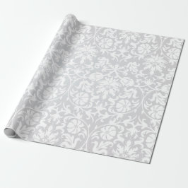 Prachtig ontwerp van Floral White Damask Wedding Cadeaupapier