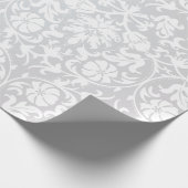 Prachtig ontwerp van Floral White Damask Wedding Cadeaupapier (Hoek)