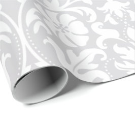 Prachtig ontwerp van Floral White Damask Wedding Cadeaupapier