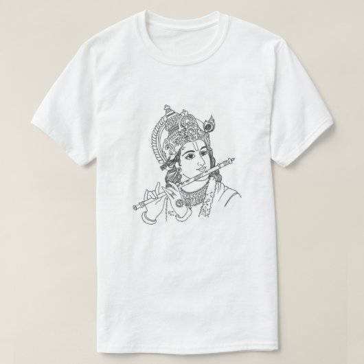 Prachtig ontwerp van Lord Krishna sketch T-shirt (Design voorkant)
