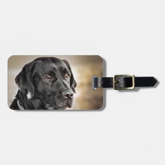 Prachtig ontwerp voor een zwarte labrador Retrieve Bagagelabel (Voorkant horizontaal)