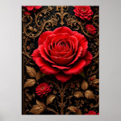 Prachtig ontworpen rode roos poster (Voorkant)
