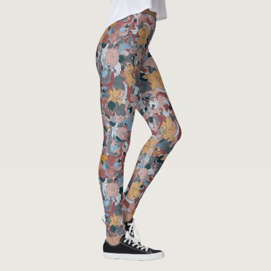 Prachtig oosters bloemontwerp leggings (Rechts)