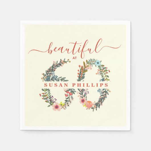 Prachtig op 60-jarig feest Napkins Servet (Voorkant)