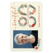 Prachtig op 80-jarige dag Floral Number Poster Magneet (Verticaal)