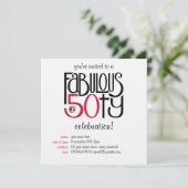 Prachtig op je 50e rode uitnodiging (Staand voorkant)