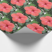 Prachtig Oranje Hibiscus Flower Wrapping Paper Cadeaupapier (Hoek)