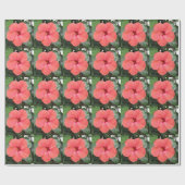 Prachtig Oranje Hibiscus Flower Wrapping Paper Cadeaupapier (Vlak)
