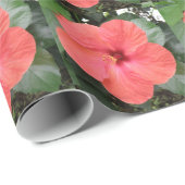 Prachtig Oranje Hibiscus Flower Wrapping Paper Cadeaupapier (Rol Hoek)