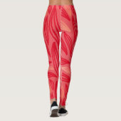 Prachtig Oranje rood bladpatroon Leggings (Achterkant)