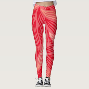 Prachtig Oranje rood bladpatroon Leggings