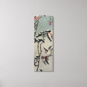 Prachtig oud Japans schilderij van vogels & sneeuw Canvas Afdruk (Voorkant)