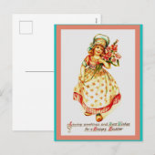 Prachtig oud Paas Europees Afbeelding op Briefkaar Feestdagenkaart (Voorkant / Achterkant)