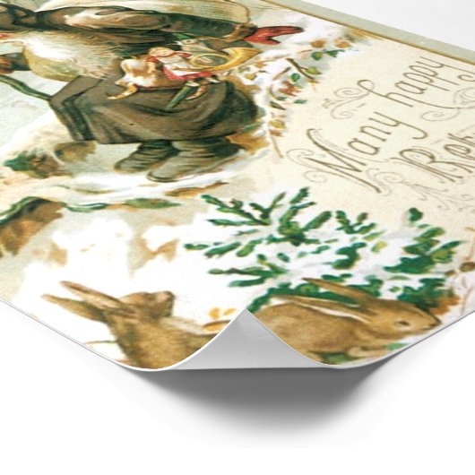 Prachtig oud schilderij van de kerstman poster (Hoek)