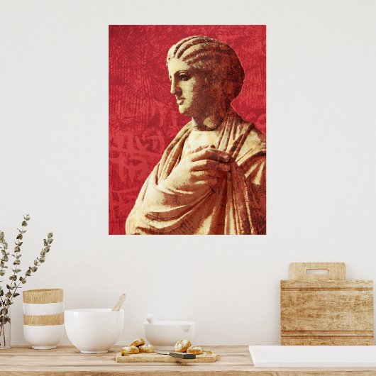 Prachtig ouderwets beeld van een vrouw poster (Keuken)