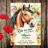 Prachtig paard en wilde bloem verjaardagsfeest kaart