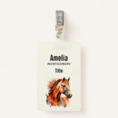 Prachtig paard portret badge (Voorkant met clip)
