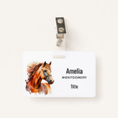 Prachtig paard portret badge (Voorkant met clip)