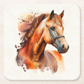 Prachtig paard portret kartonnen onderzetters (Voorkant)