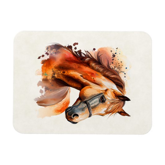 Prachtig paard portret magneet (Horizontaal)