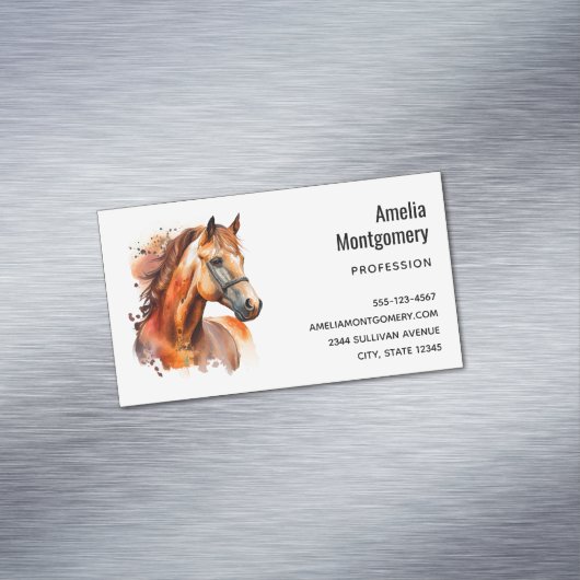 Prachtig paard portret magnetisch visitekaartje (Voorbeeld)