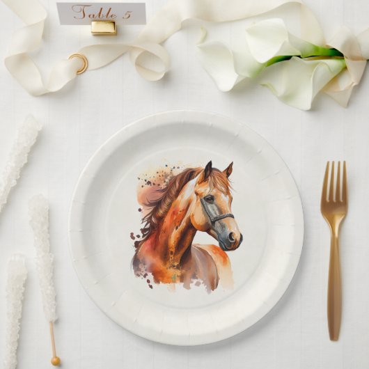 Prachtig paard portret papieren bordje (Huwelijk)