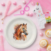 Prachtig paard portret papieren bordje (Feest)