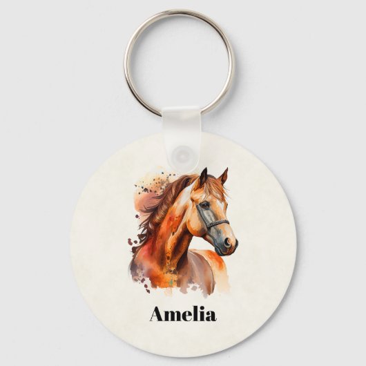 Prachtig paard portret sleutelhanger (Voorkant)