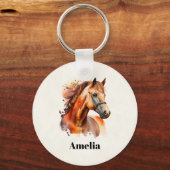 Prachtig paard portret sleutelhanger (Achterkant)