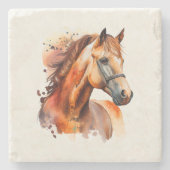 Prachtig paard portret stenen onderzetter (Voorkant)